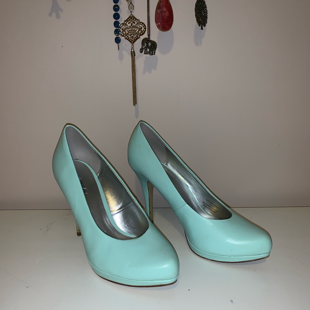 Mint colored heels